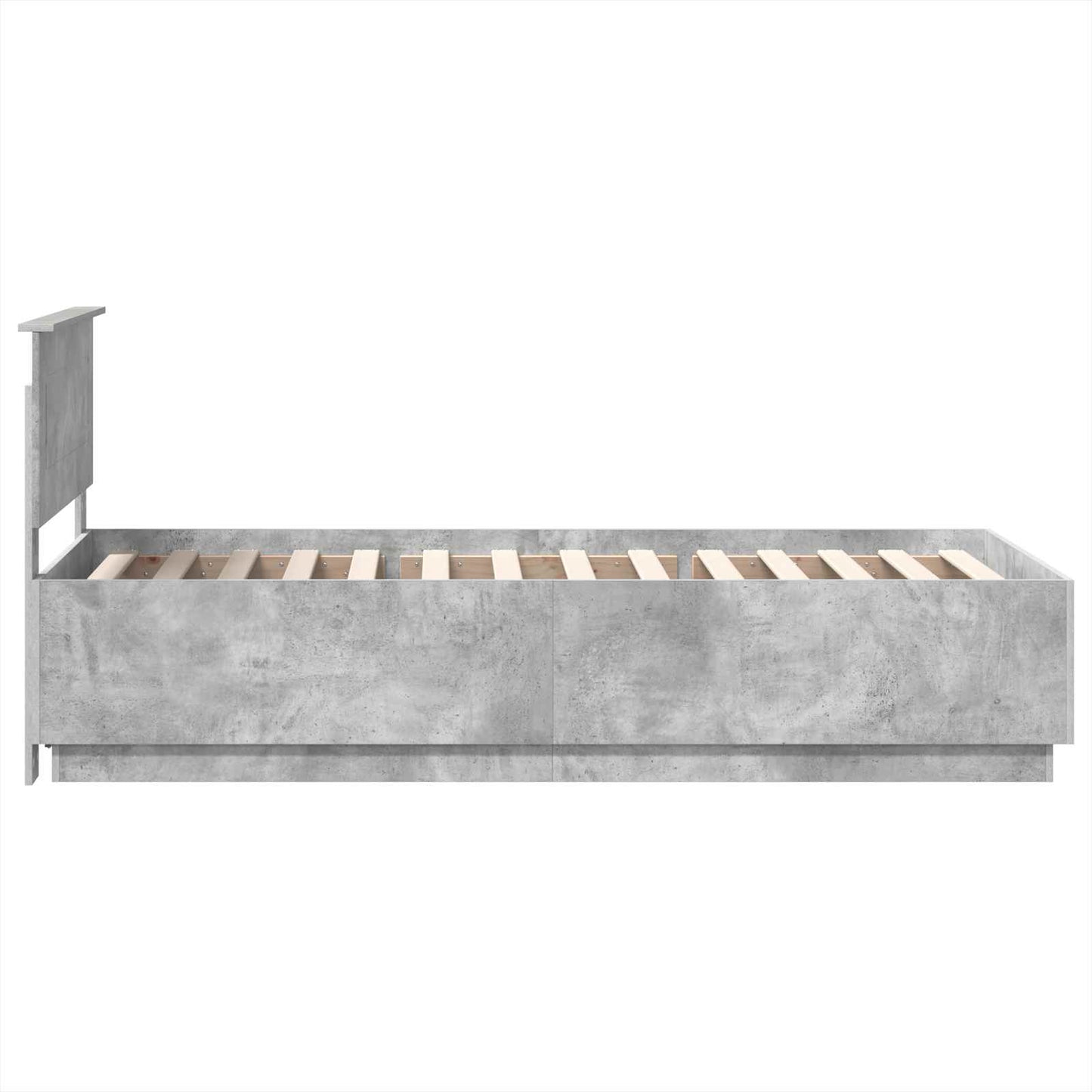 vidaXL Cadre de lit avec tête de lit Gris béton 90 x 190 cm Bois d'ingénierie