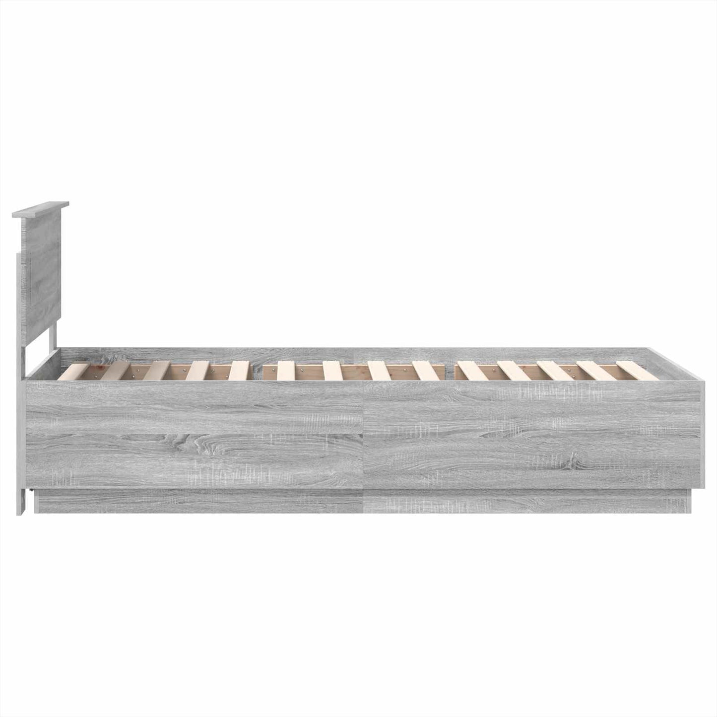 Bettrahmen mit Kopfteil Graues Sonoma 90 x 190 cm Holzwerkstoff