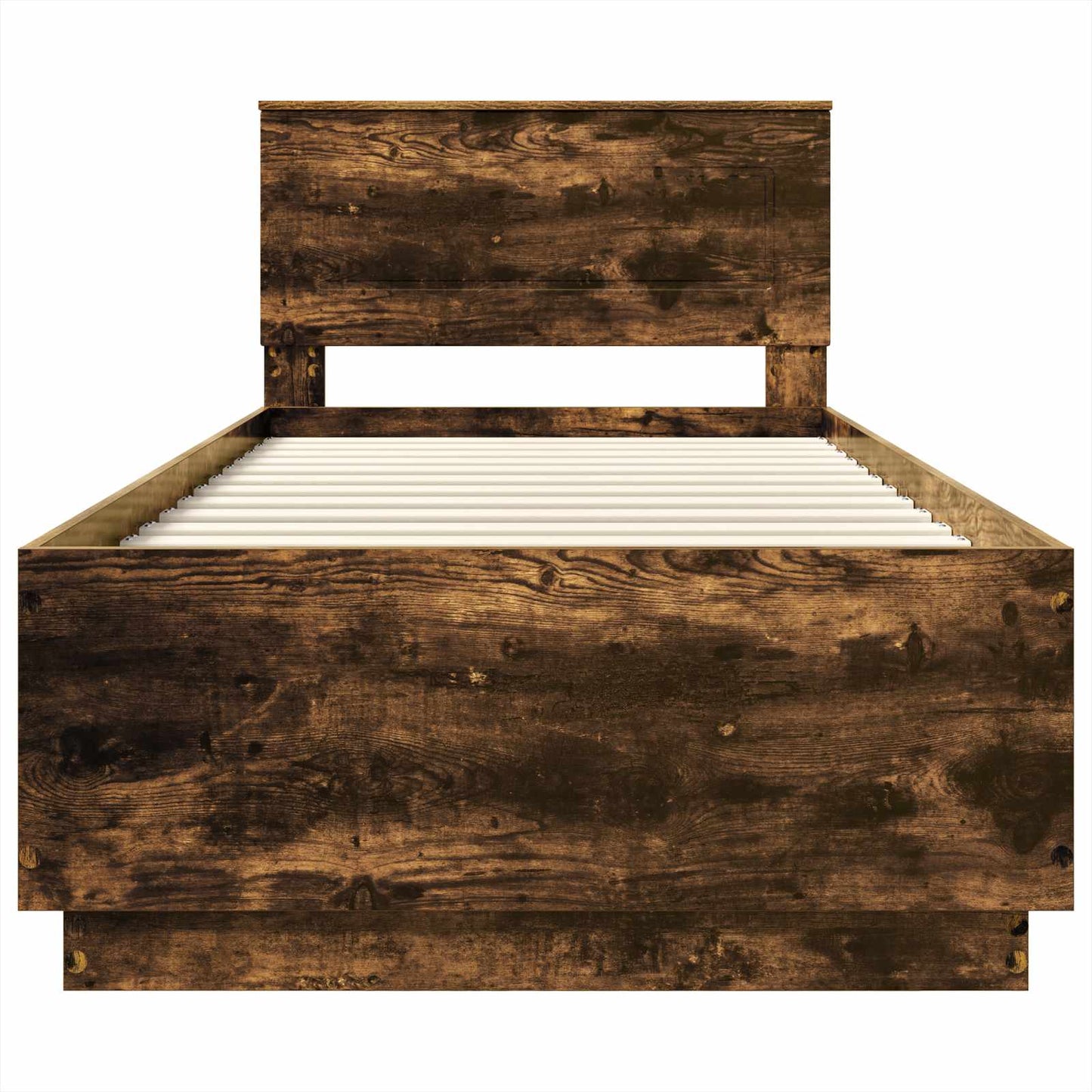 vidaXL Cadre de lit Chêne fumé 90 x 200 cm Bois d'ingénierie