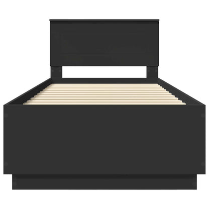 Bettrahmen mit Kopfteil Schwarz 70 x 190 cm Holzwerkstoff
