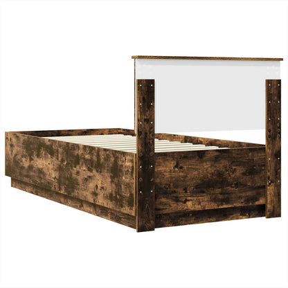 vidaXL Bettrahmen Geräucherte Eiche 70 x 190 cm Holzwerkstoff