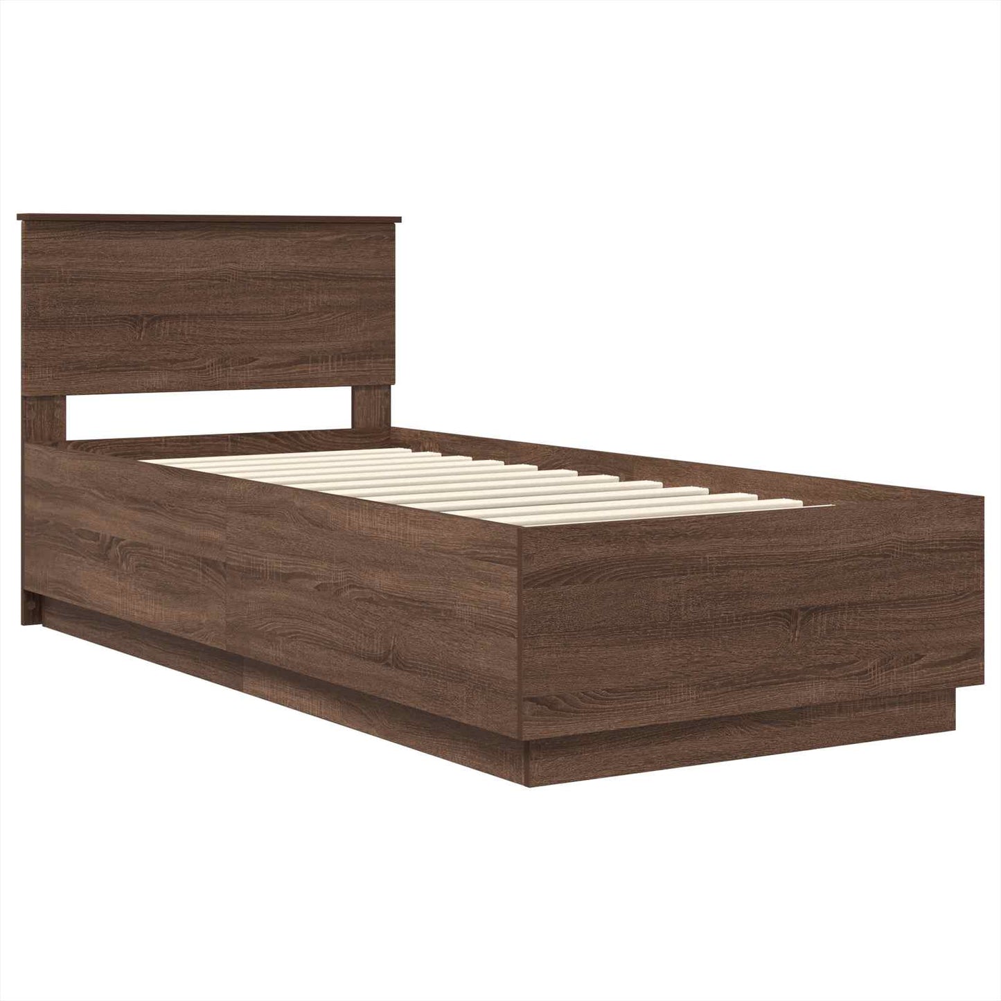 vidaXL Bettrahmen Braun Eichen-Optik 70 x 190 cm Holzwerkstoff