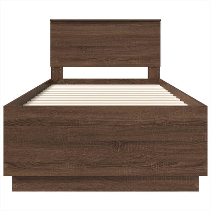 vidaXL Bettrahmen Braun Eichen-Optik 70 x 190 cm Holzwerkstoff