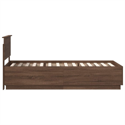 vidaXL Bettrahmen Braun Eichen-Optik 70 x 190 cm Holzwerkstoff
