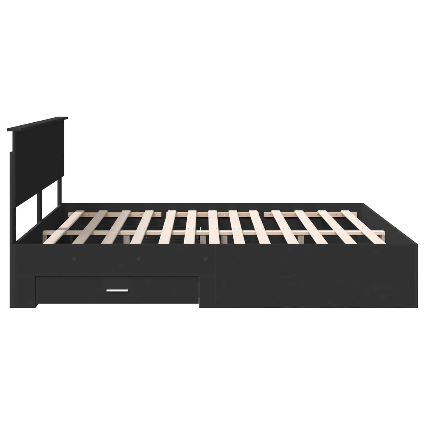 vidaXL Bettrahmen Schwarz und Silber 200 x 200 cm Holzwerkstoff