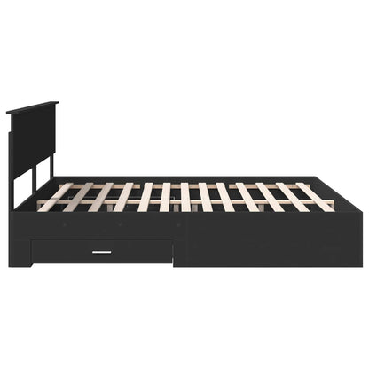 vidaXL Bettrahmen Schwarz und Silber 200 x 200 cm Holzwerkstoff