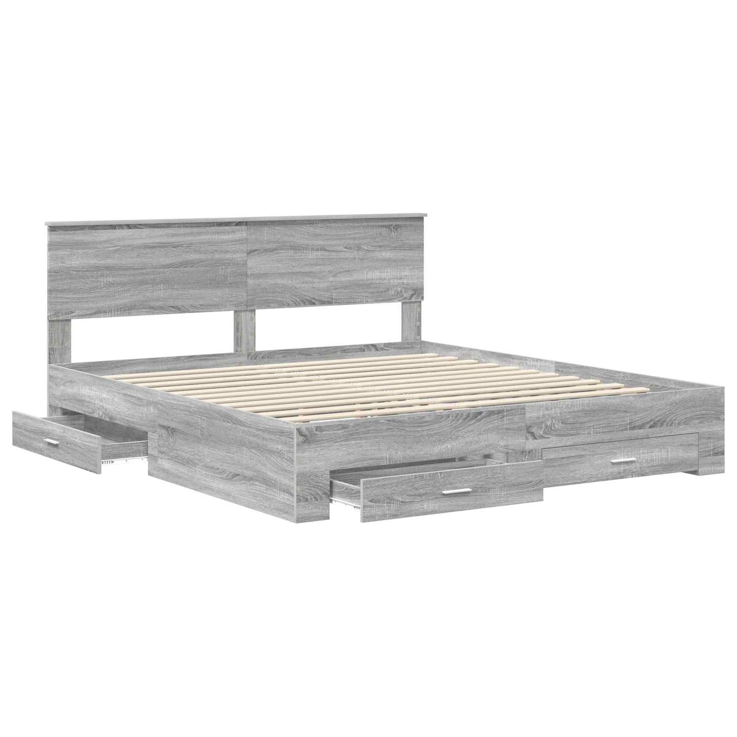vidaXL Bettrahmen Graues Sonoma 200 x 200 cm Holzwerkstoff