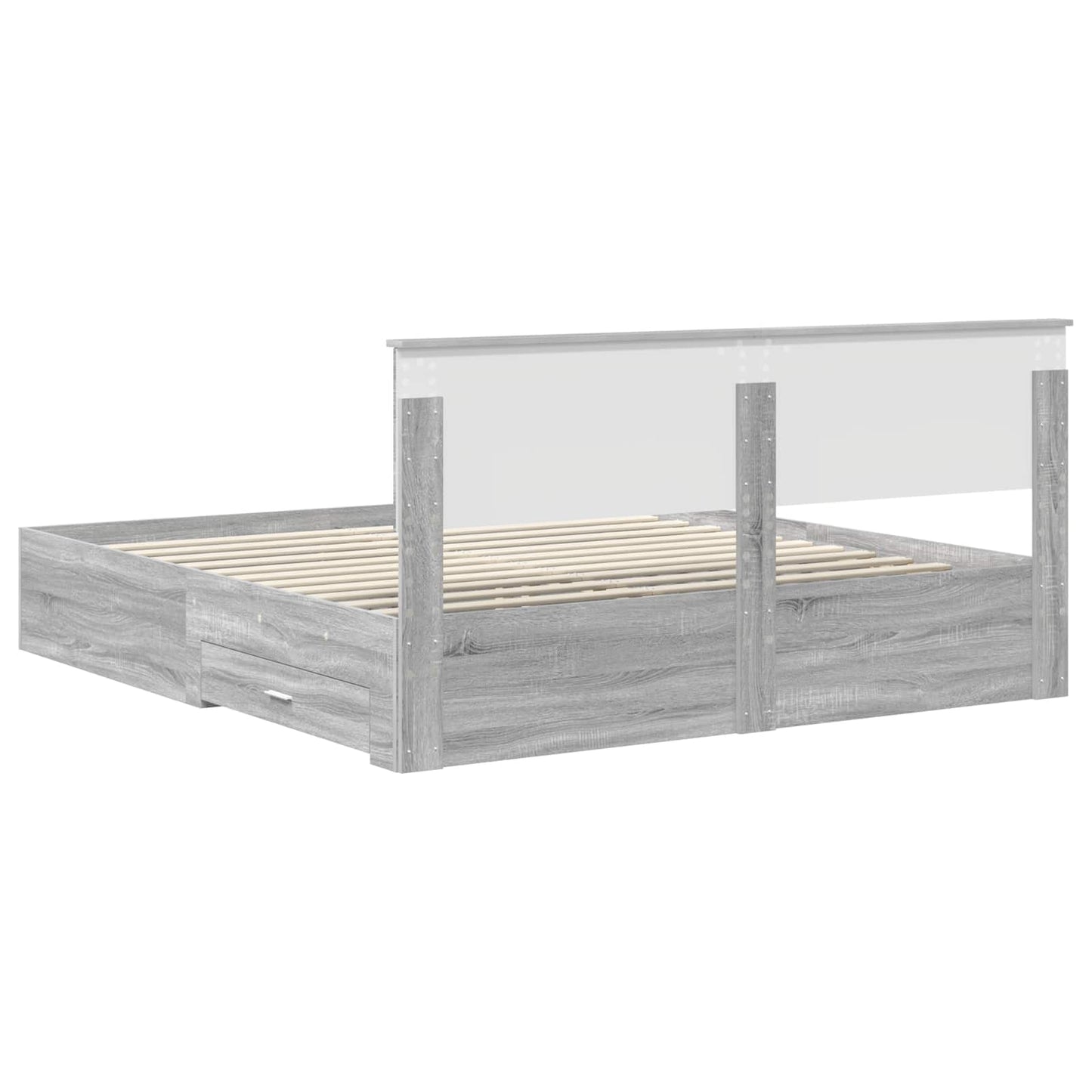 vidaXL Bettrahmen Graues Sonoma 200 x 200 cm Holzwerkstoff