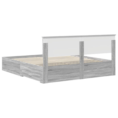 vidaXL Bettrahmen Graues Sonoma 200 x 200 cm Holzwerkstoff