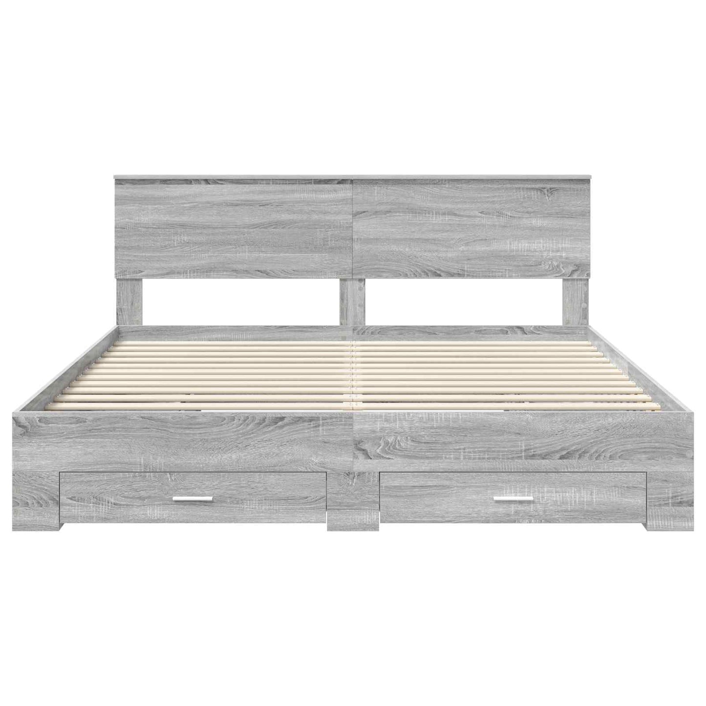 vidaXL Bettrahmen Graues Sonoma 200 x 200 cm Holzwerkstoff