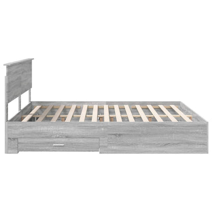 vidaXL Bettrahmen Graues Sonoma 200 x 200 cm Holzwerkstoff