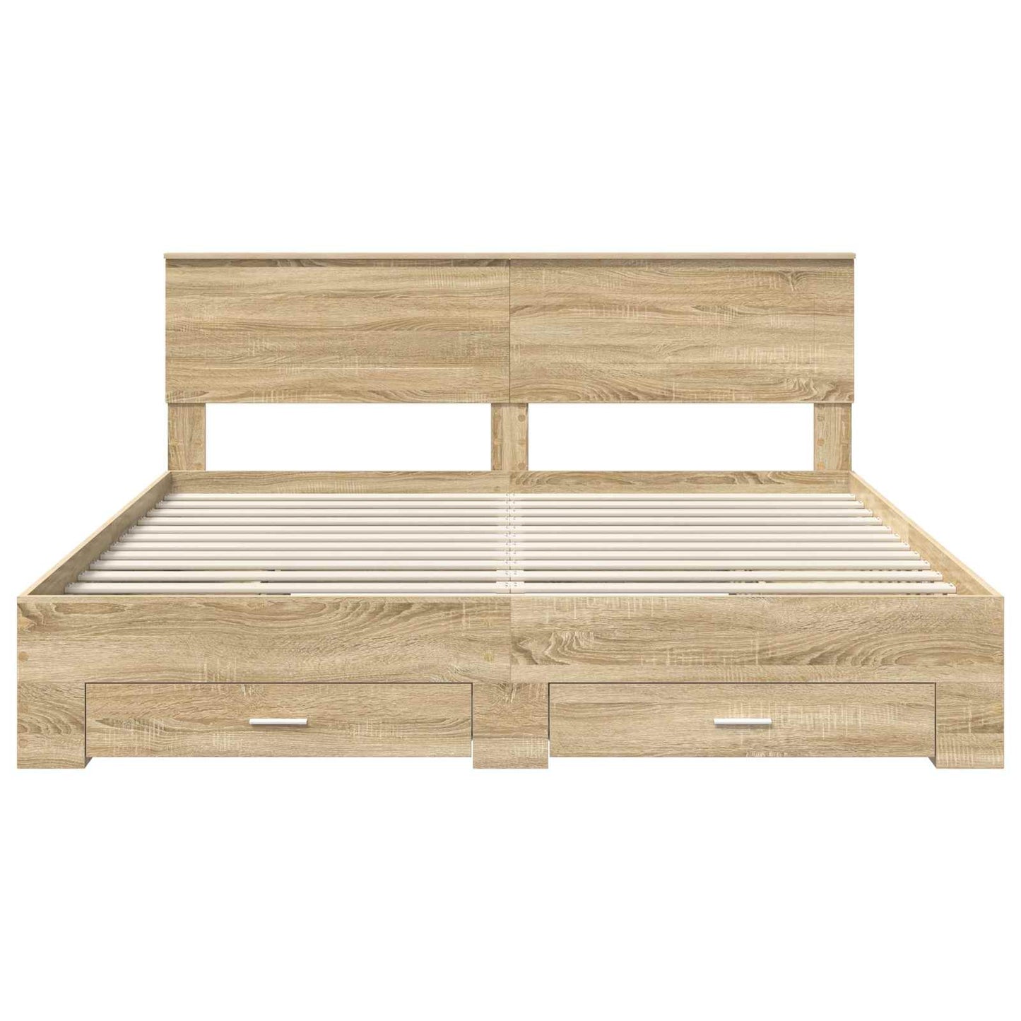 vidaXL Bettrahmen mit Kopfteil Sonoma-Eiche 180 x 200 cm Holzwerkstoff