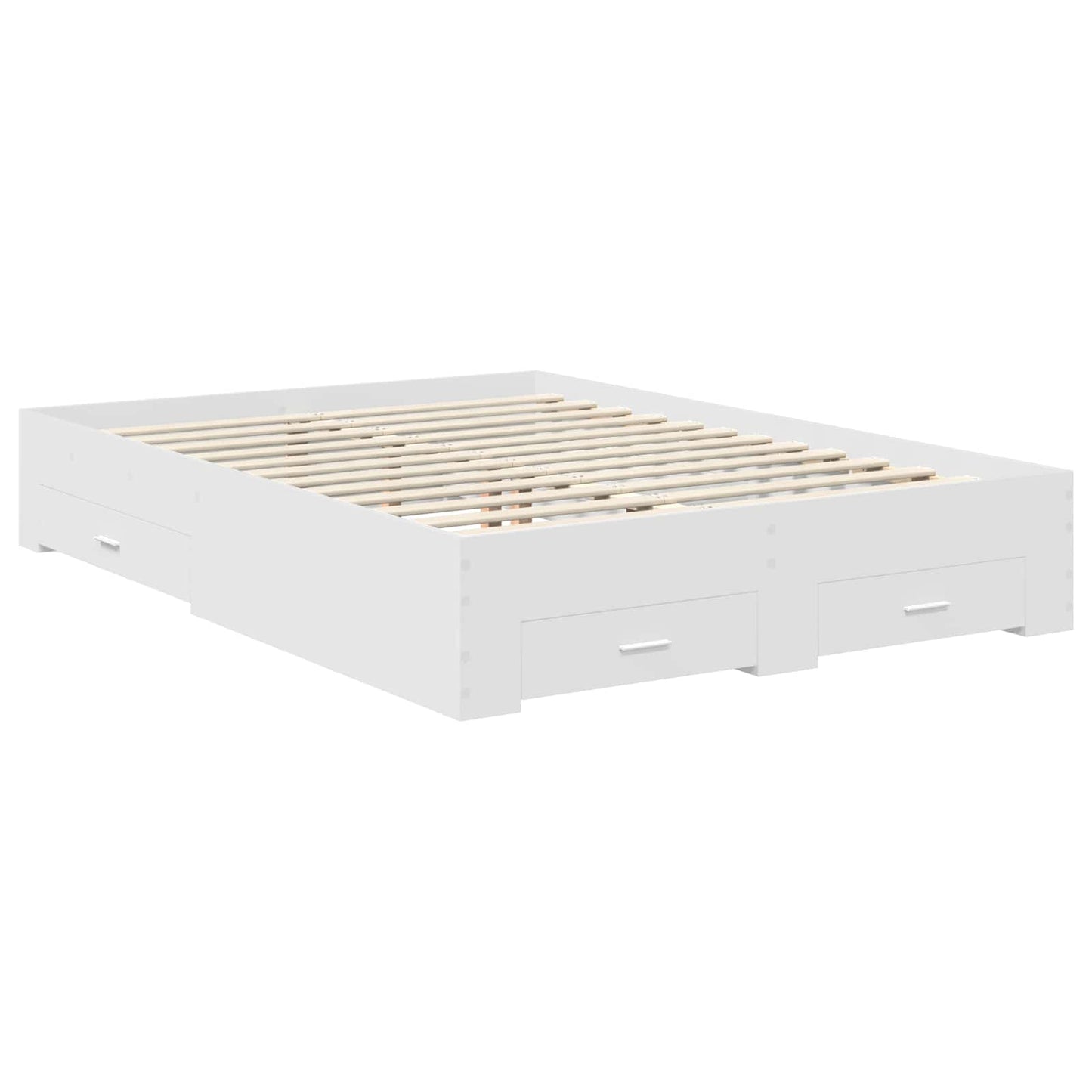vidaXL Bettrahmen mit Kopfteil Weiß 160 x 200 cm Holzwerkstoff