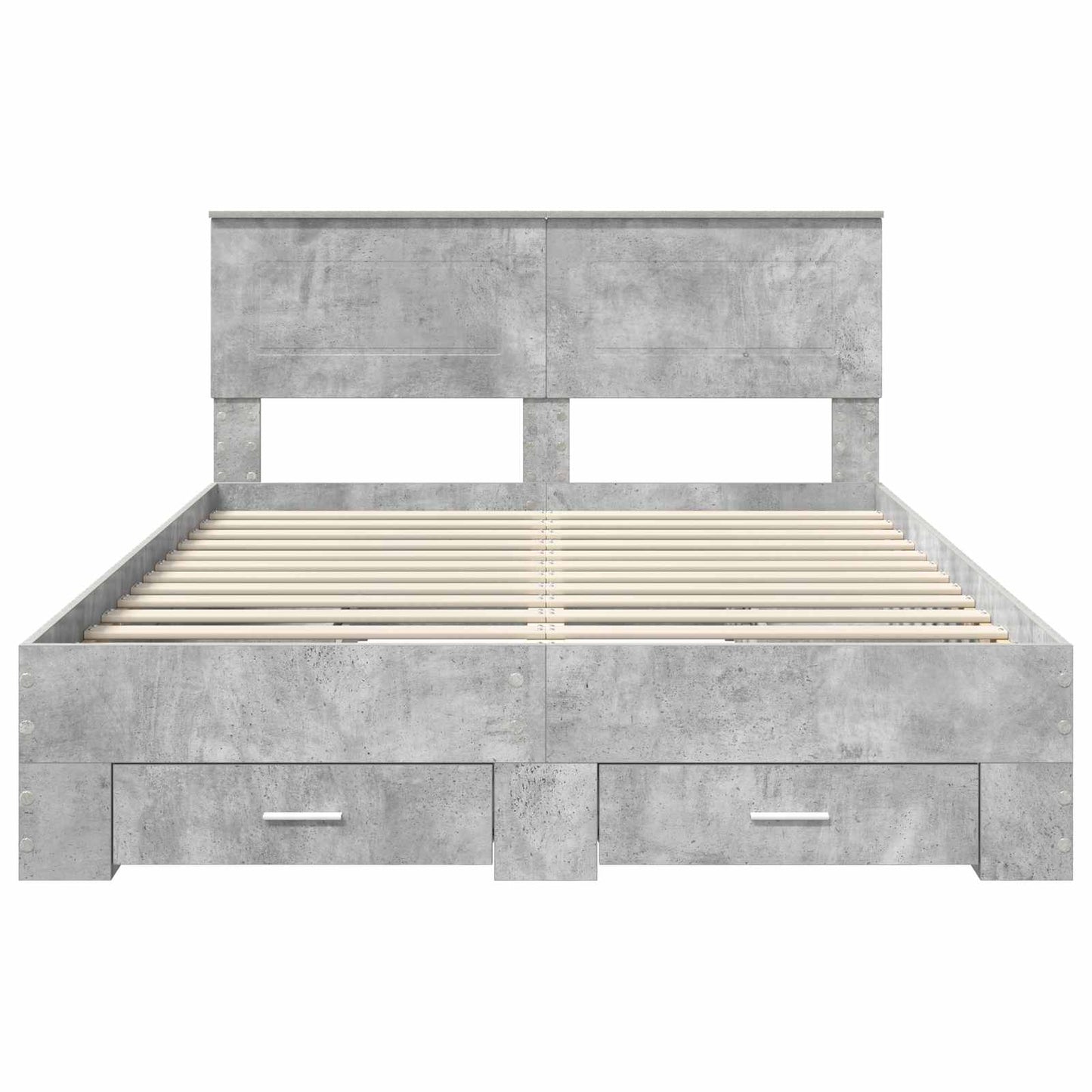 vidaXL Bettrahmen mit Kopfteil Beton Grau 160 x 200 cm Holzwerkstoff