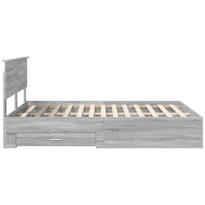 vidaXL Bettrahmen Graues Sonoma 160 x 200 cm Holzwerkstoff