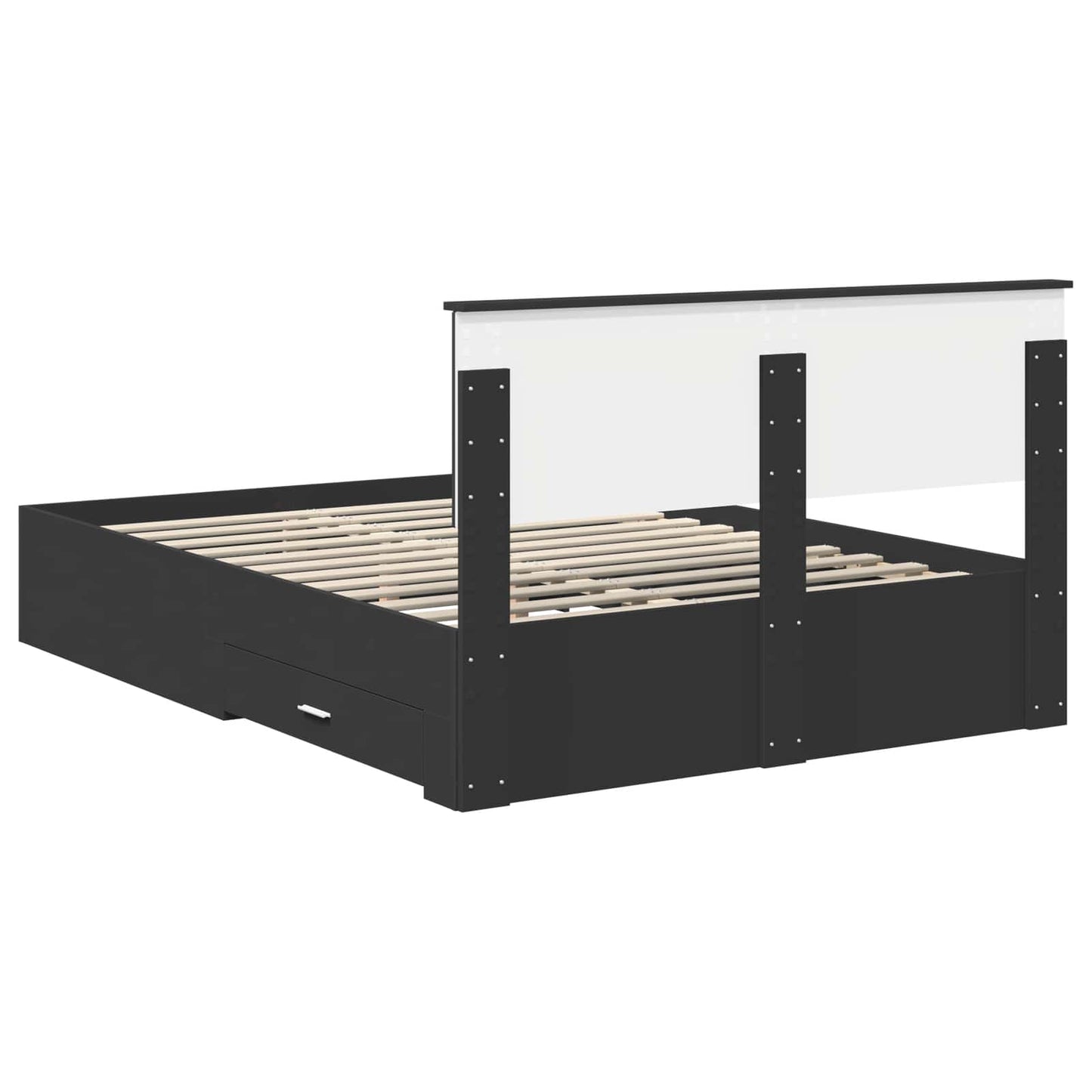 vidaXL Bettrahmen mit Kopfteil Schwarz 140 x 190 cm Holzwerkstoff
