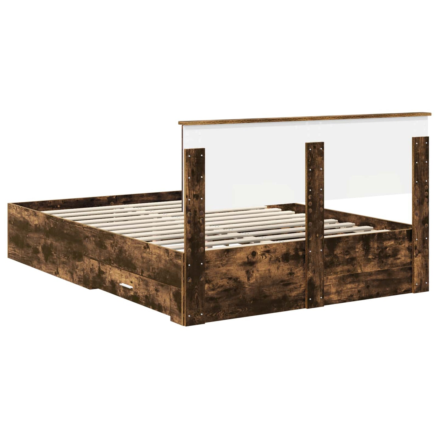 vidaXL Bettrahmen Geräucherte Eiche 140 x 190 cm Holzwerkstoff