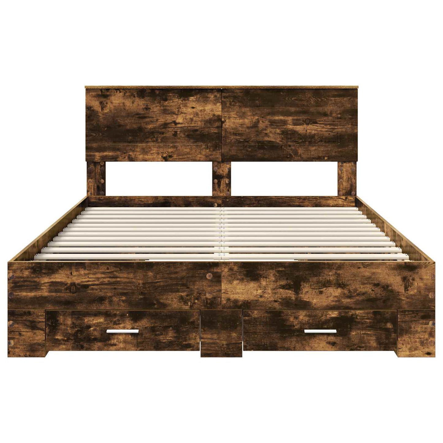 vidaXL Bettrahmen Geräucherte Eiche 140 x 190 cm Holzwerkstoff