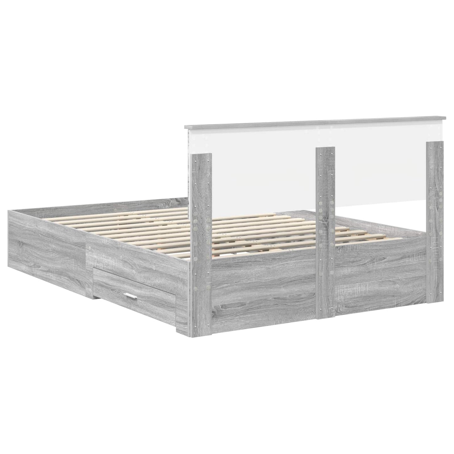 vidaXL Bettrahmen Graues Sonoma 140 x 190 cm Holzwerkstoff