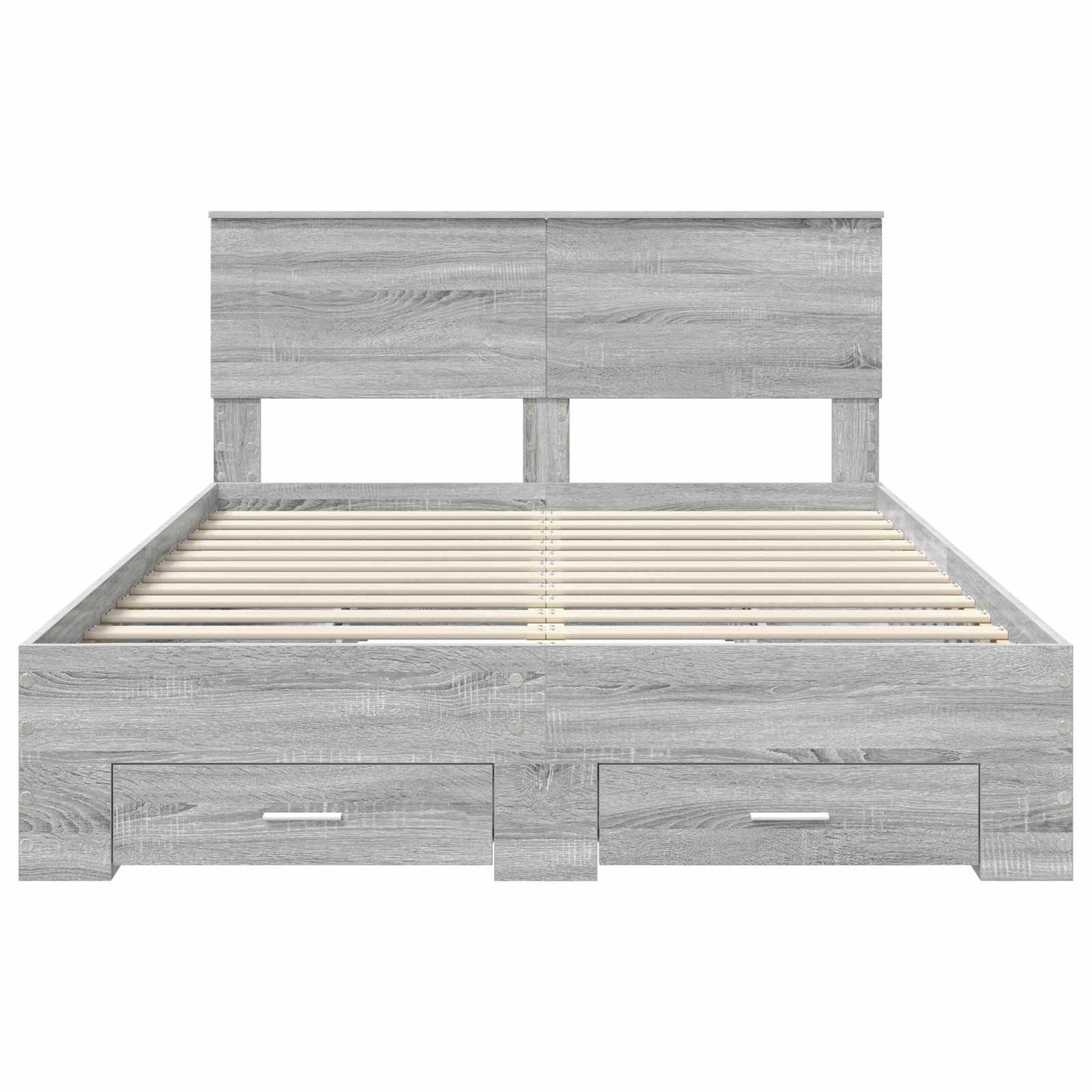 vidaXL Bettrahmen Graues Sonoma 140 x 190 cm Holzwerkstoff