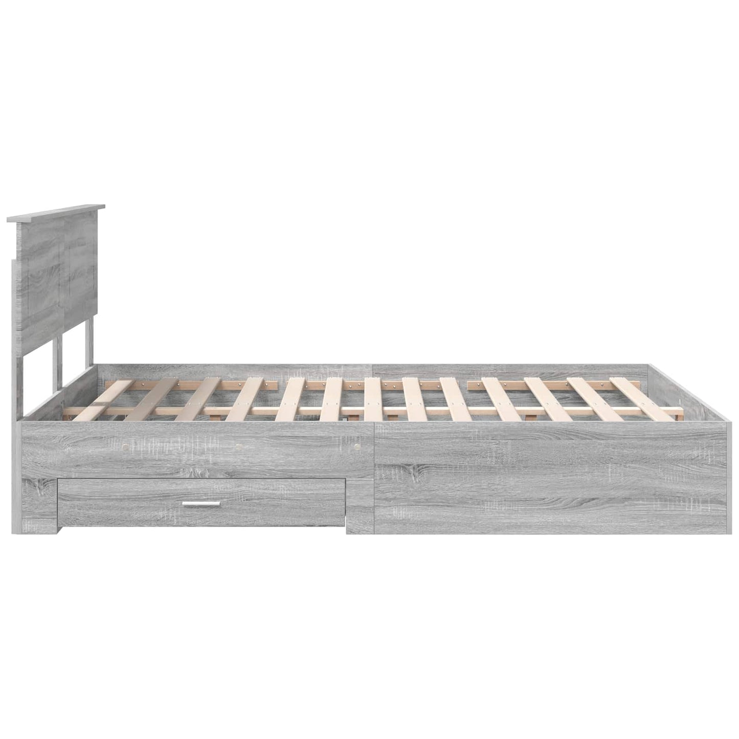 vidaXL Bettrahmen Graues Sonoma 140 x 190 cm Holzwerkstoff