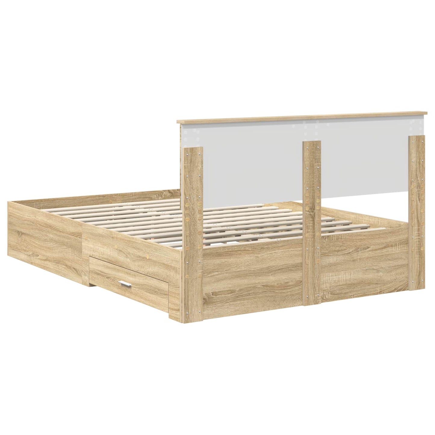 vidaXL Bettrahmen mit Kopfteil Sonoma-Eiche 140 x 200 cm Holzwerkstoff