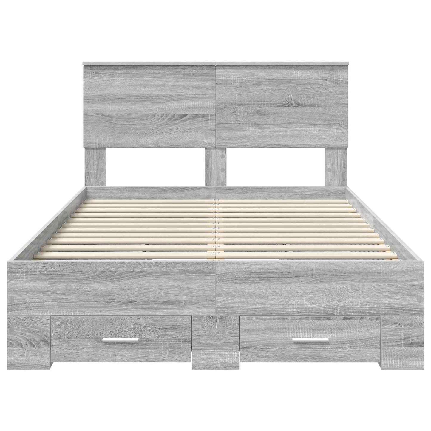 vidaXL Bettrahmen Graues Sonoma 135 x 190 cm Holzwerkstoff