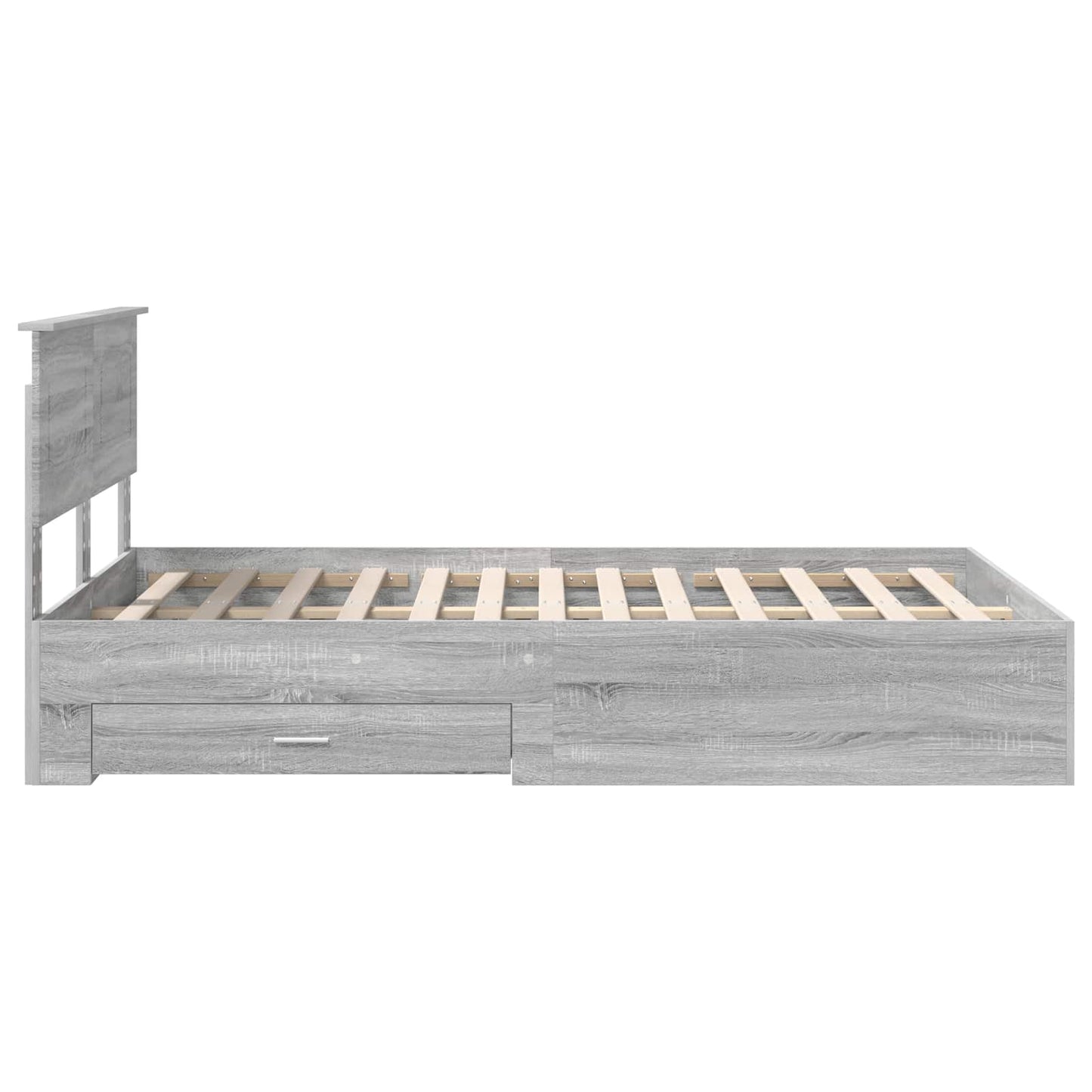 vidaXL Bettrahmen Graues Sonoma 135 x 190 cm Holzwerkstoff