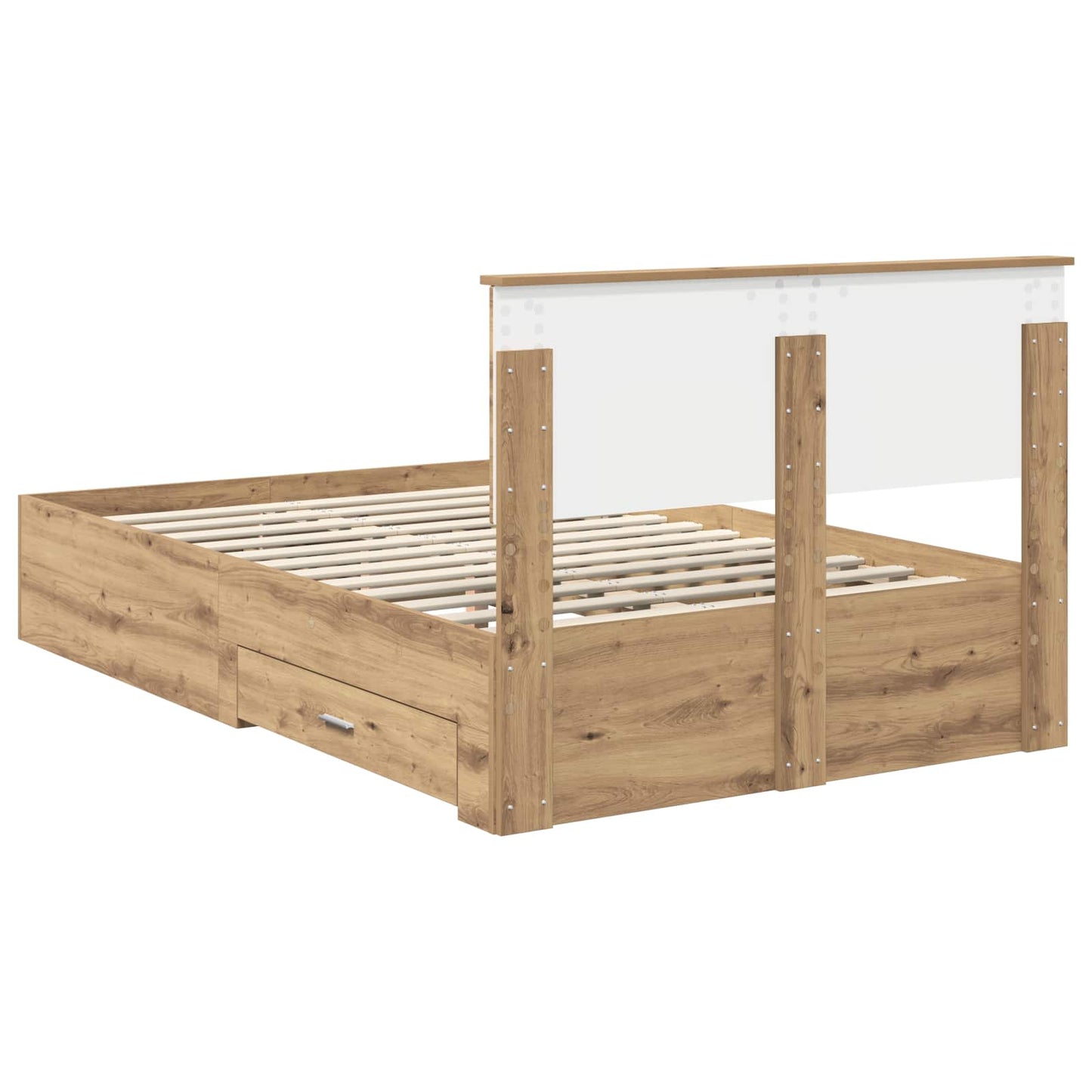 vidaXL Bettrahmen Artisan-Eiche 135 x 190 cm Holzwerkstoff