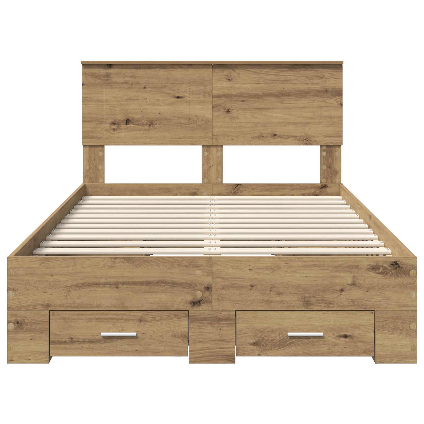 vidaXL Bettrahmen Artisan-Eiche 135 x 190 cm Holzwerkstoff