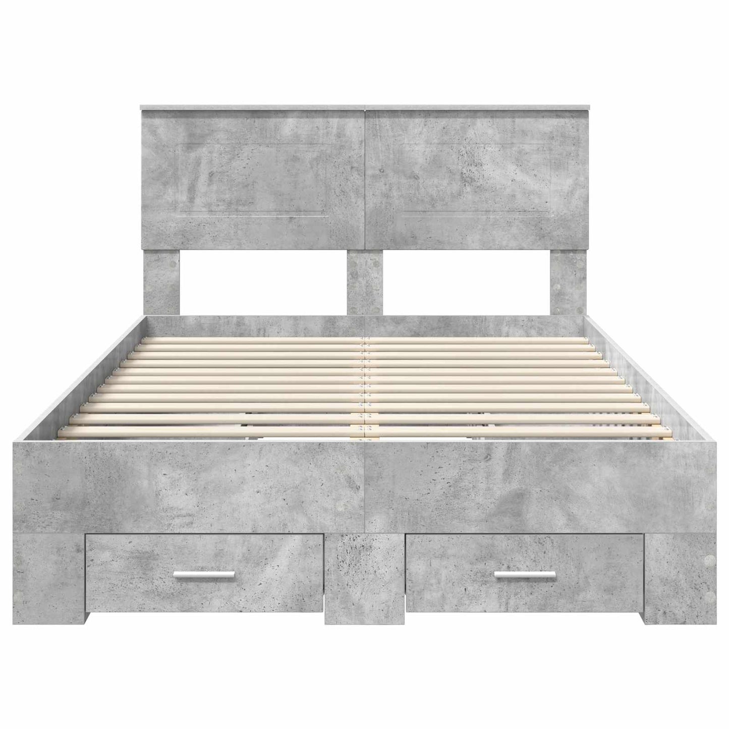 vidaXL Bettrahmen mit Kopfteil Beton Grau 120 x 190 cm Holzwerkstoff