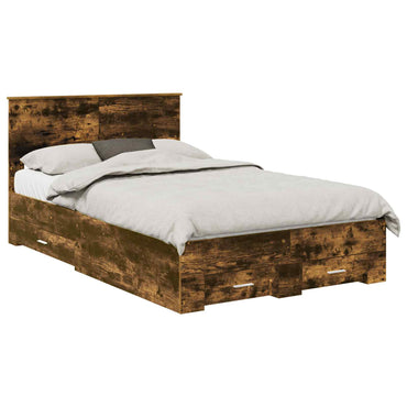 vidaXL Cadre de lit Chêne fumé 120 x 190 cm Bois d'ingénierie