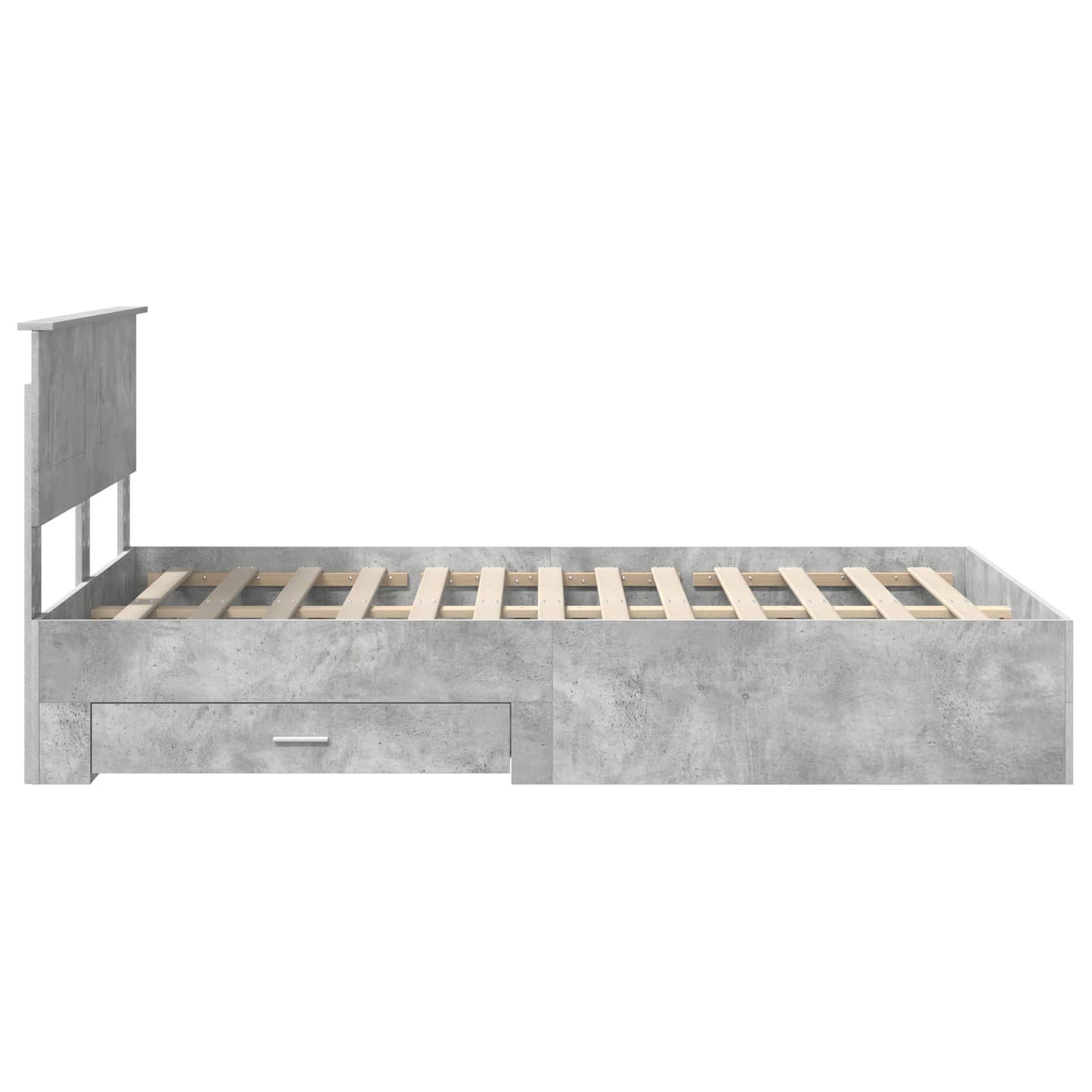 vidaXL Bettrahmen mit Kopfteil Beton Grau 120 x 200 cm Holzwerkstoff
