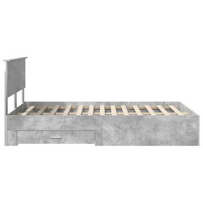 vidaXL Bettrahmen mit Kopfteil Beton Grau 120 x 200 cm Holzwerkstoff