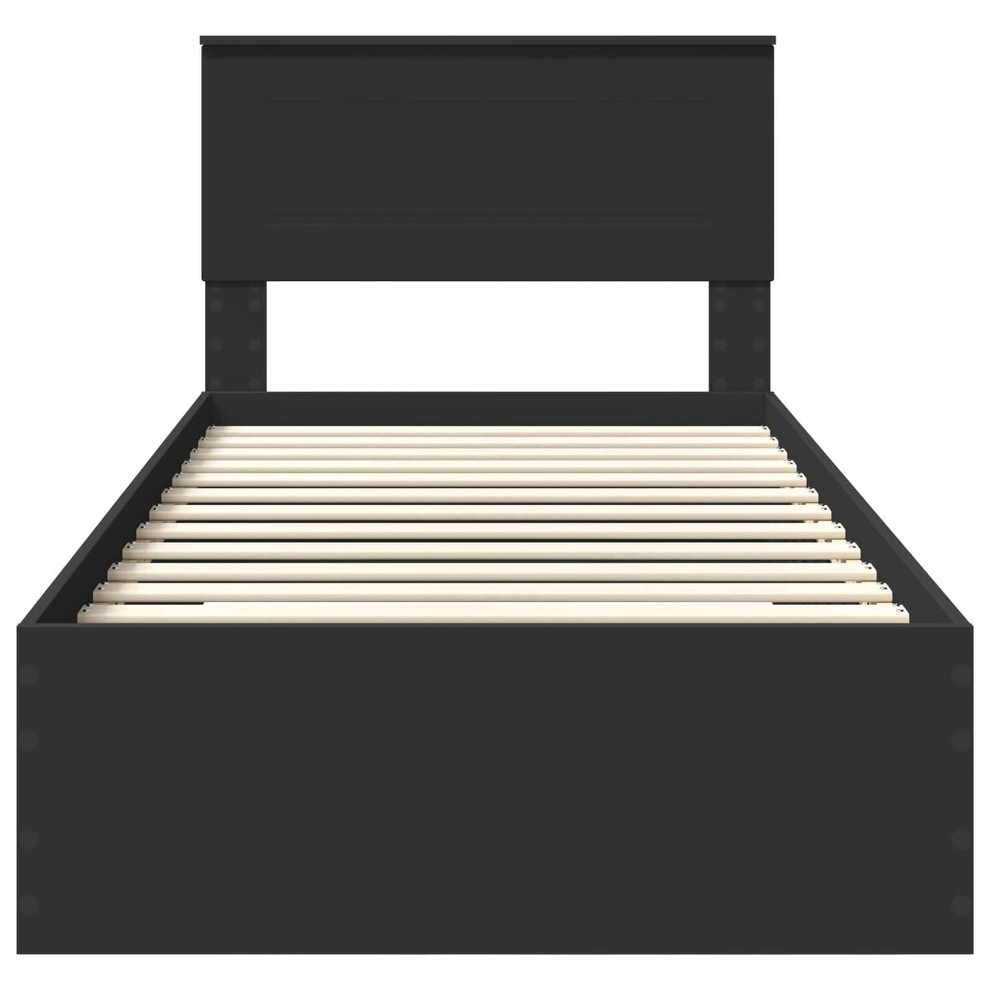 Bettrahmen Schwarz und Silber 100 x 200 cm Holzwerkstoff