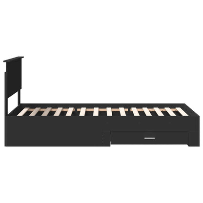 Bettrahmen Schwarz und Silber 100 x 200 cm Holzwerkstoff