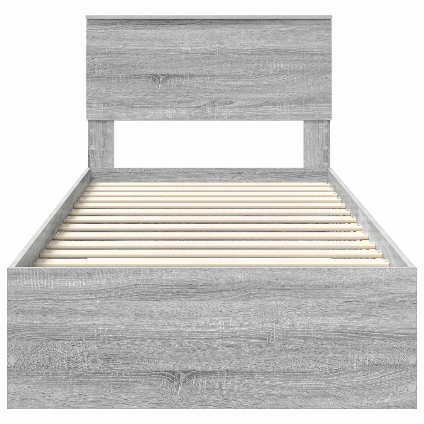 vidaXL Bettrahmen mit Kopfteil Graues Sonoma 90 x 190 cm Holzwerkstoff