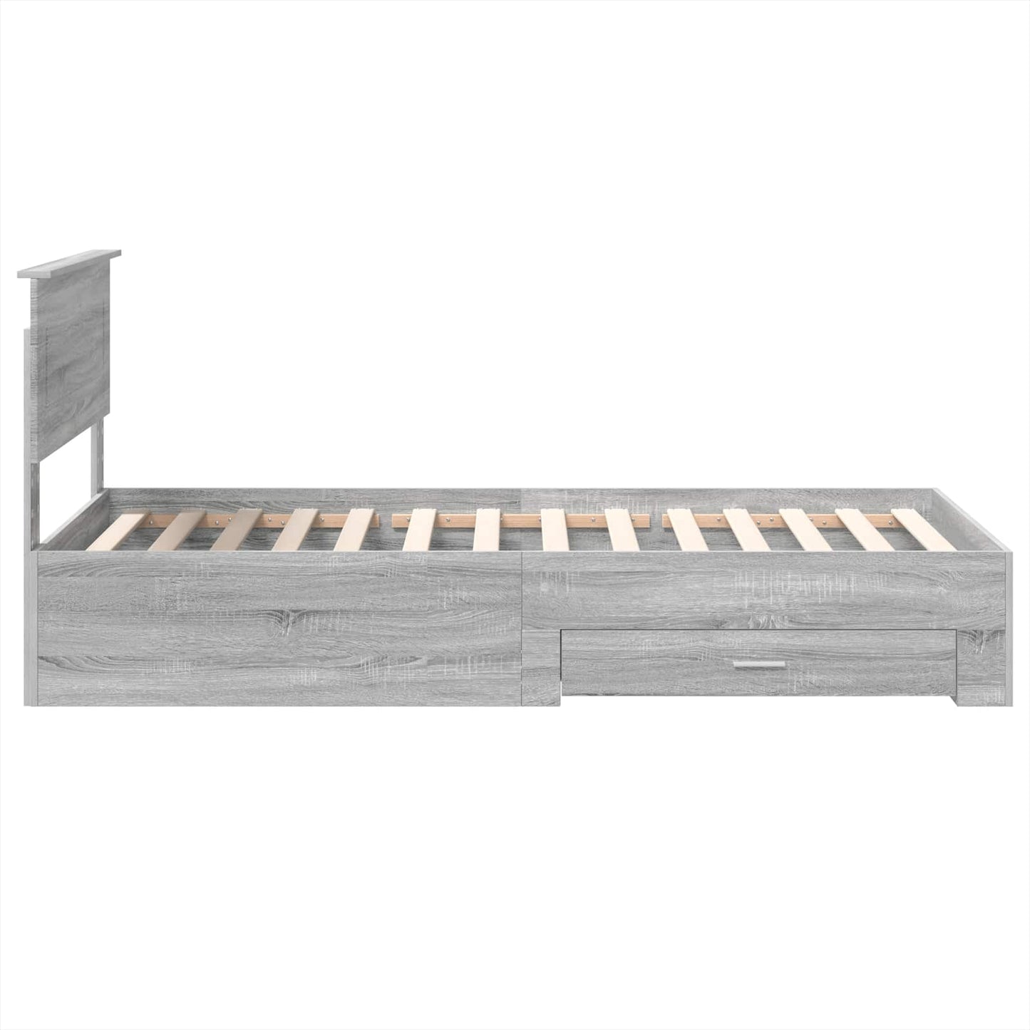 vidaXL Bettrahmen mit Kopfteil Graues Sonoma 90 x 190 cm Holzwerkstoff