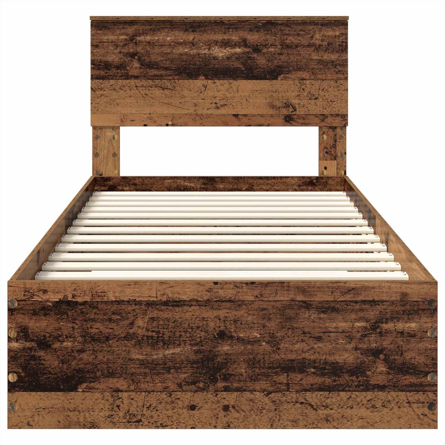 vidaXL Cadre de lit avec tête de lit en bois de récupération 90 x 190 cm en bois d'ingénierie