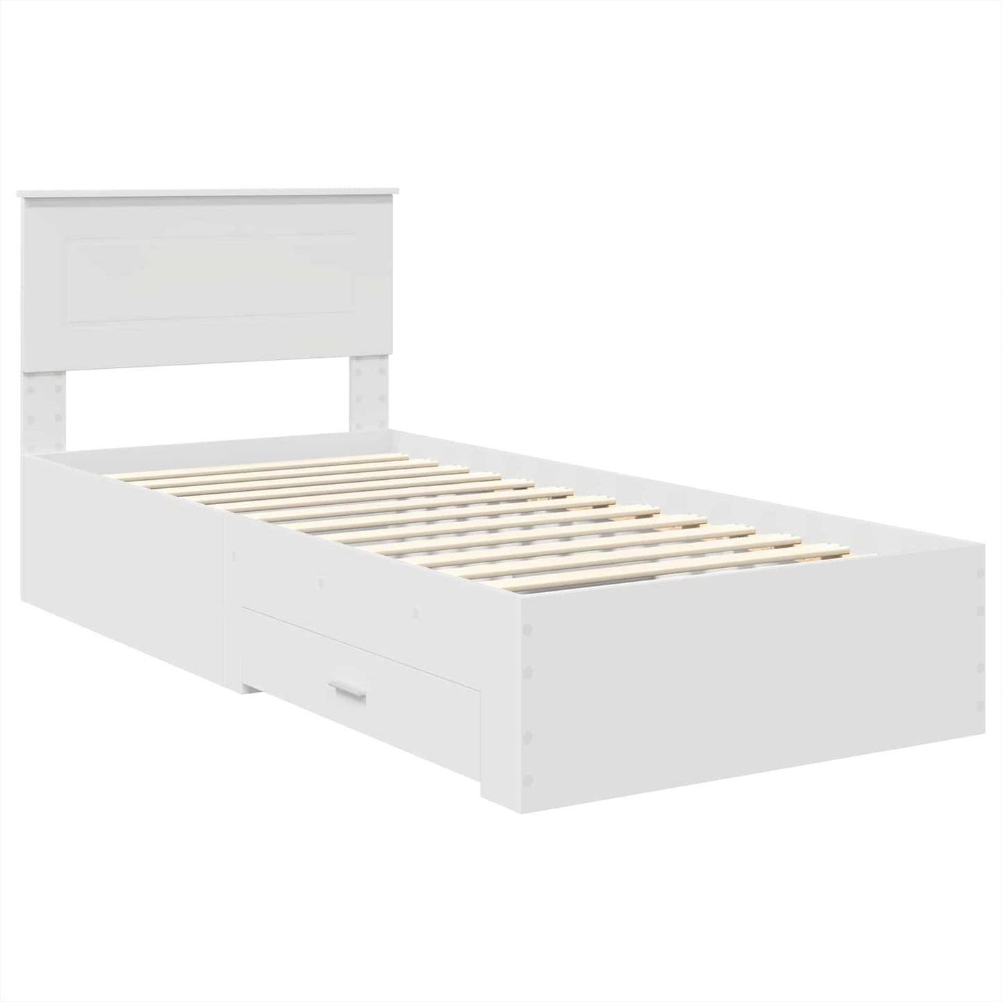 vidaXL Bettrahmen Weiß und Silber 75 x 190 cm Holzwerkstoff
