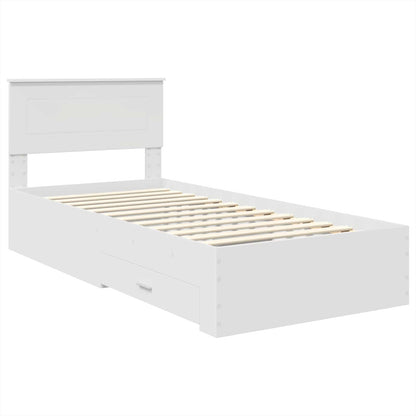 vidaXL Bettrahmen Weiß und Silber 75 x 190 cm Holzwerkstoff
