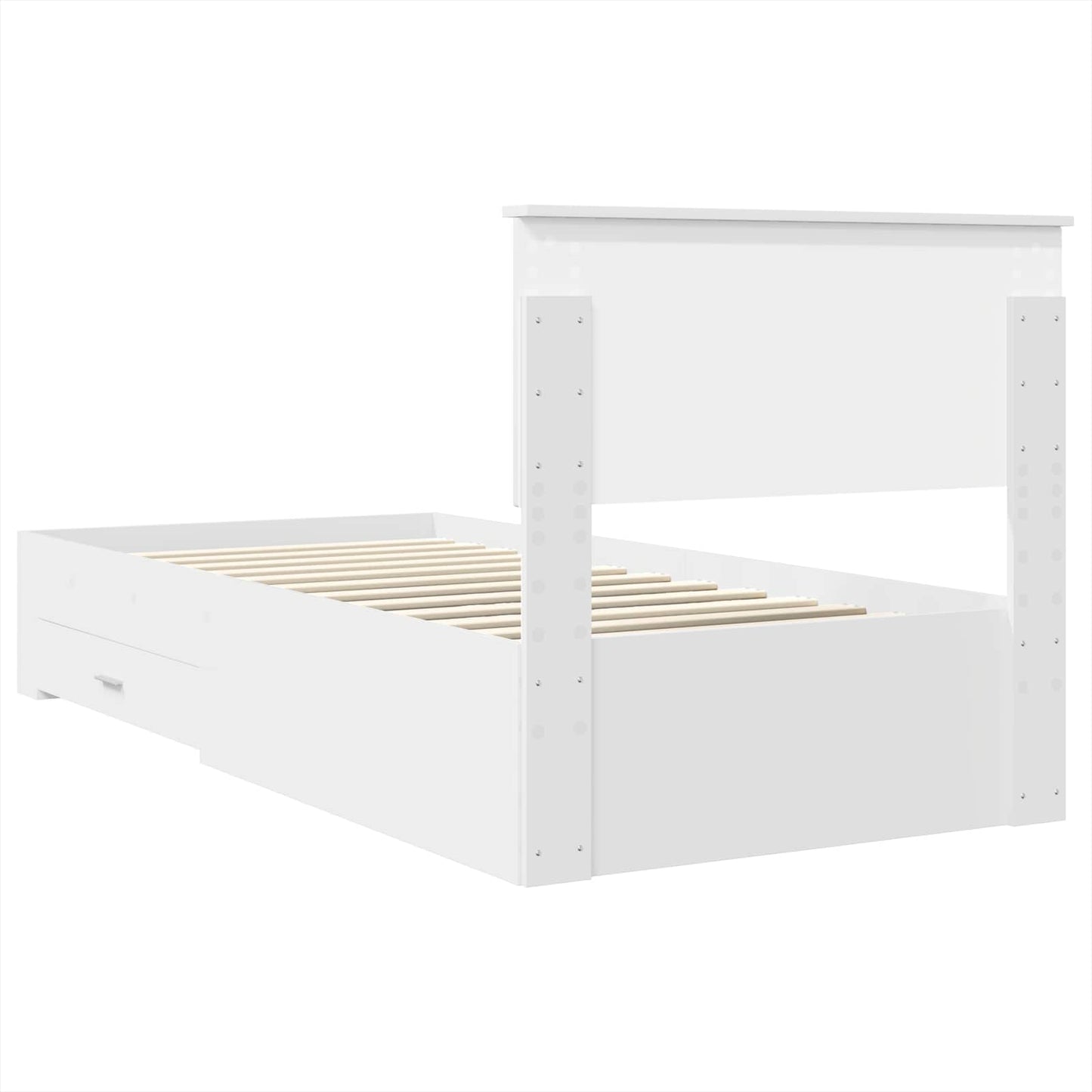 vidaXL Bettrahmen Weiß und Silber 75 x 190 cm Holzwerkstoff