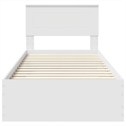 vidaXL Bettrahmen Weiß und Silber 75 x 190 cm Holzwerkstoff