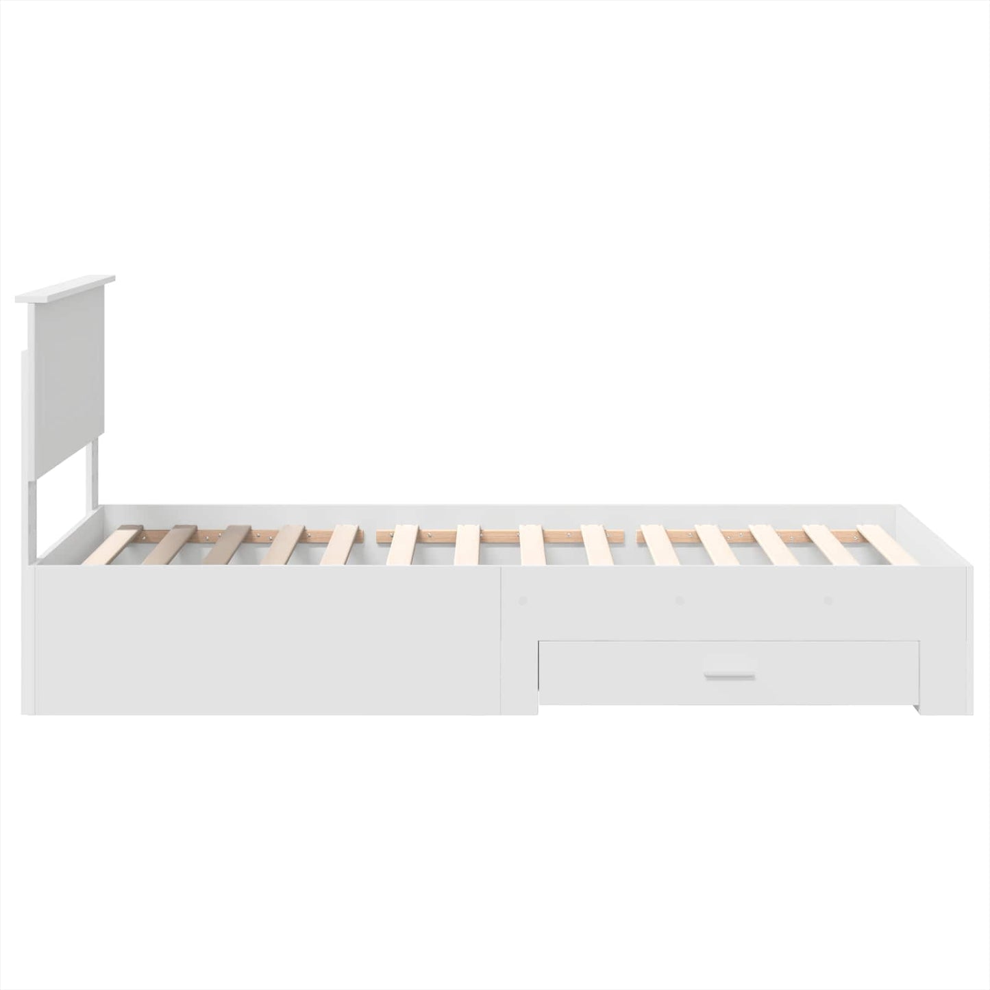 vidaXL Bettrahmen Weiß und Silber 75 x 190 cm Holzwerkstoff