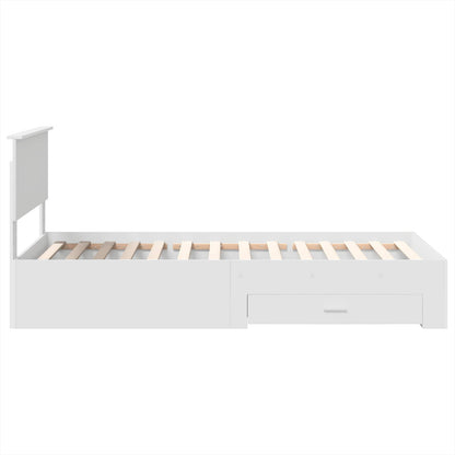 vidaXL Bettrahmen Weiß und Silber 75 x 190 cm Holzwerkstoff