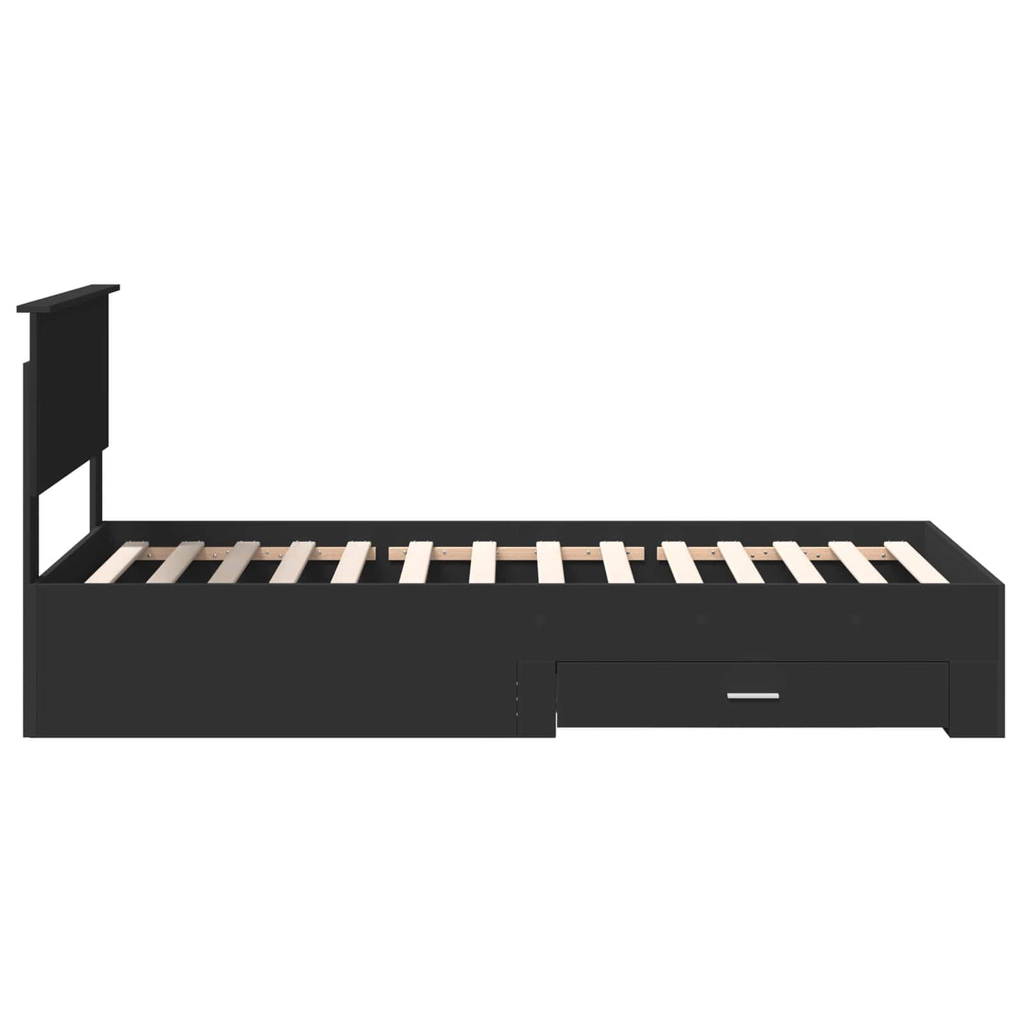 Bettrahmen Schwarz und Silber 75 x 190 cm Holzwerkstoff