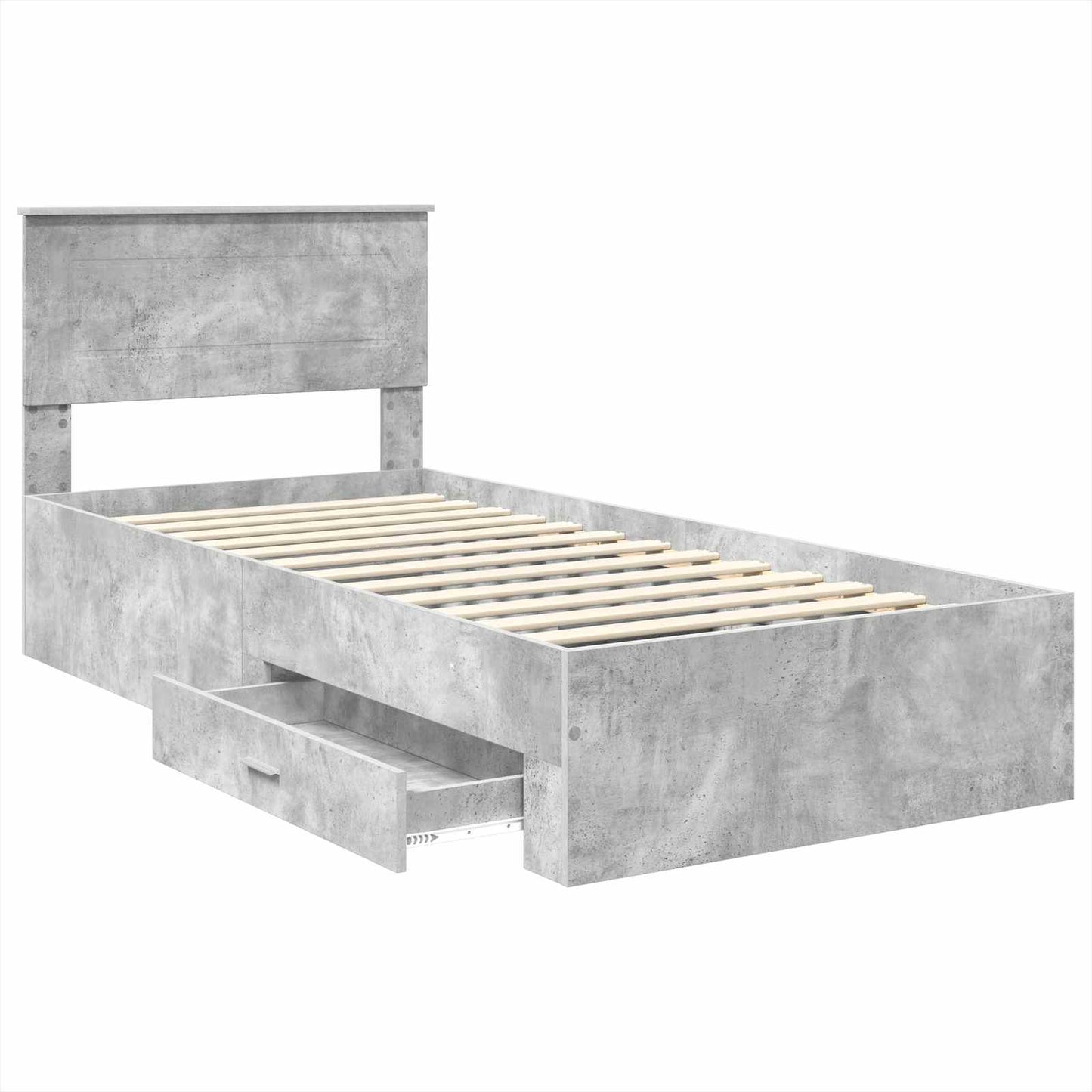 vidaXL Bettrahmen Beton Grau und Silber 75 x 190 cm Holzwerkstoff