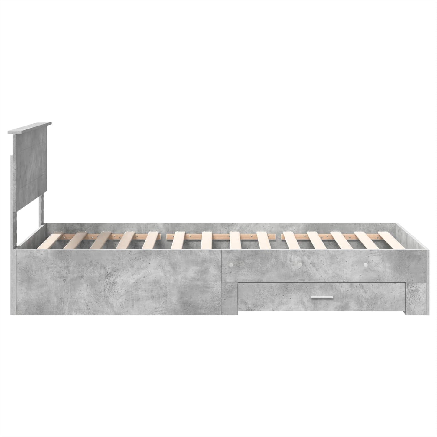 vidaXL Bettrahmen Beton Grau und Silber 75 x 190 cm Holzwerkstoff