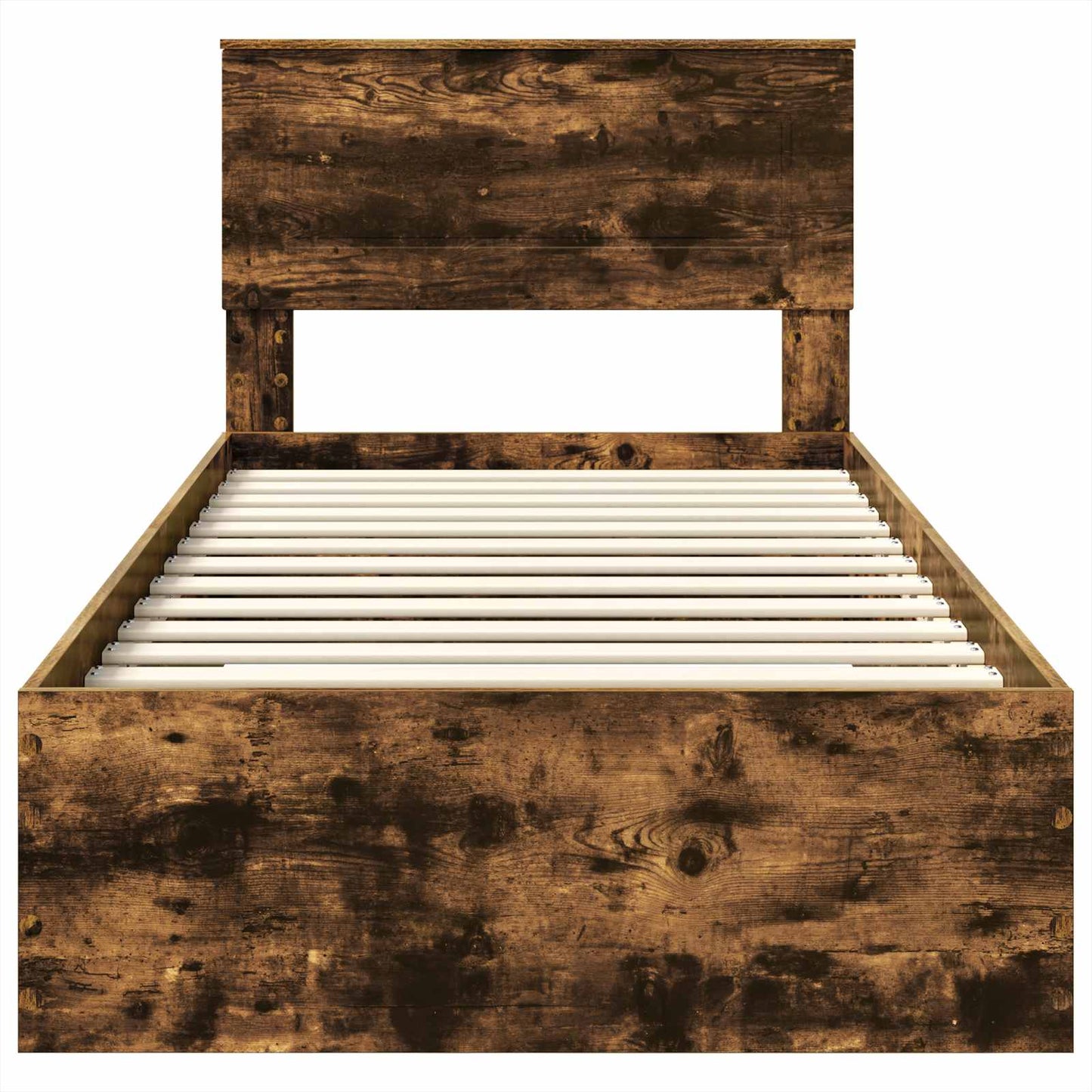 vidaXL Bettrahmen Rauchige Eiche und Silber 75 x 190 cm Holzwerkstoff