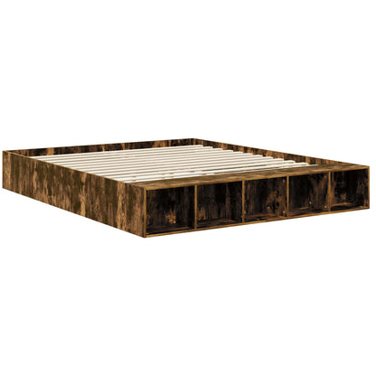vidaXL Bettrahmen Geräucherte Eiche 180 x 200 cm Holzwerkstoff